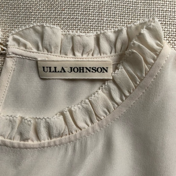 Ulla Johnson Blouse Silk Ivory Ruffles Sleeves Babydoll Isle US 0 - Picture 13 of 14